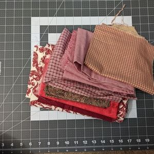 Red fabric quilting bundle